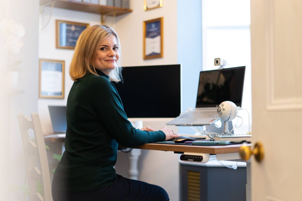 Jennifer Barker On Laptop | Digital Bookkeeping