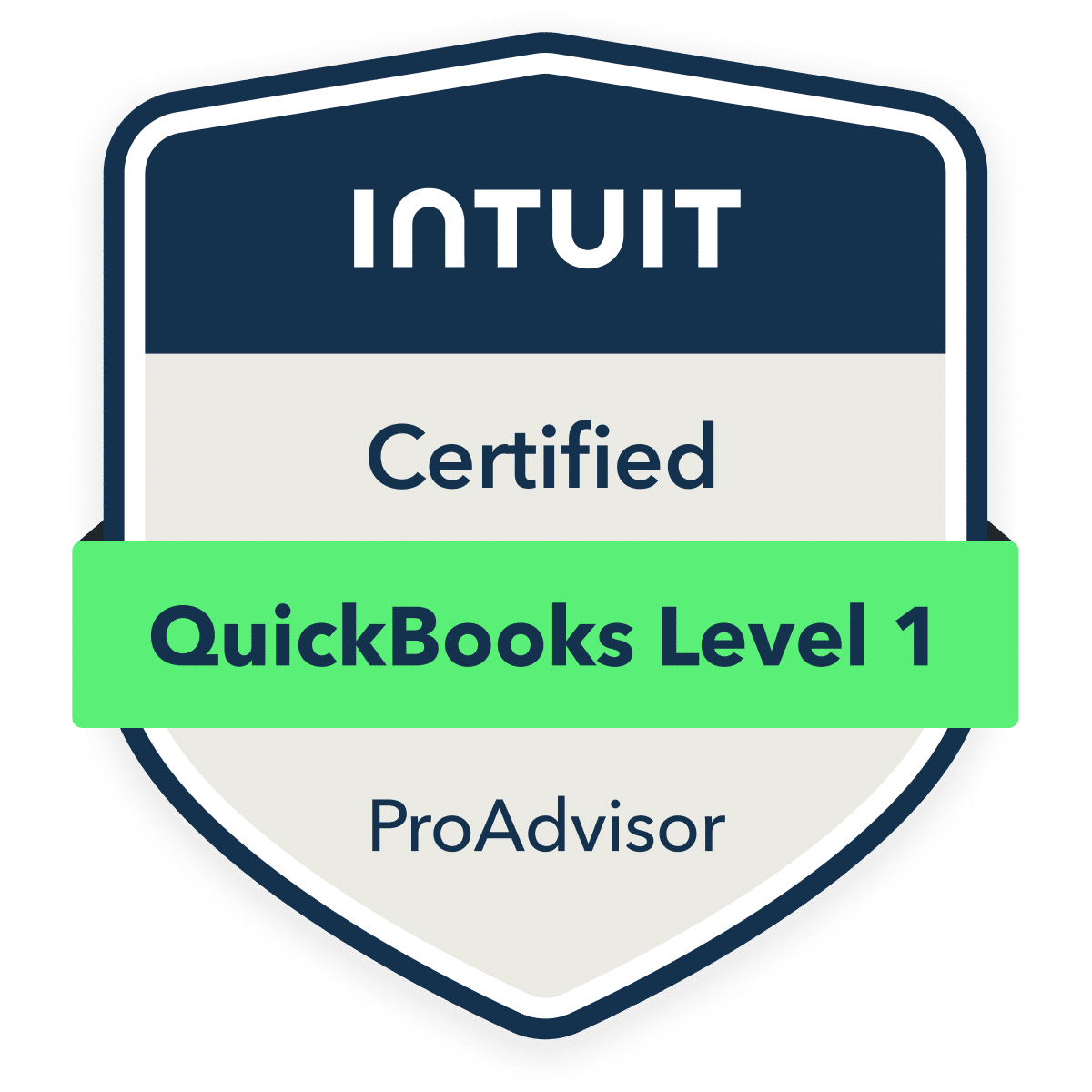 Intuit Quickbooks Level 1 Certified Pro Advisor Logo | Digital Bookkeeping